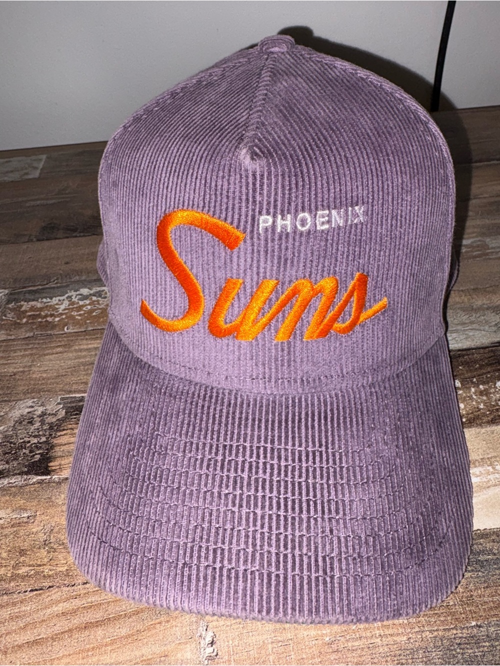 New Era Purple Corduroy Phoenix Suns Cap with Orange Script